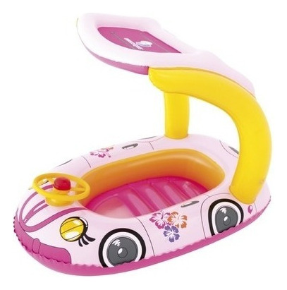 INFLABLE PILETA BESTWAY ASIENTO AUTO CON VOLANTE ROSA 98 X  34103