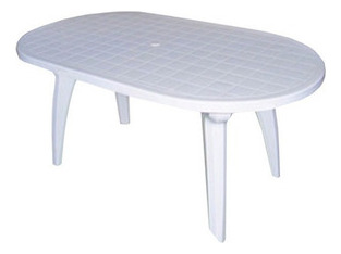 MESA PLASTICA MASCARDI OVAL160 X 90 BL