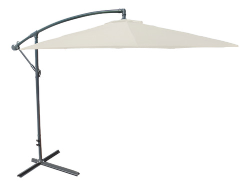 SOMBRILLA LAURY GBGUB-003 2.70 MT CAÑO ACERO POLIÉSTER BEIGE C/BASE DE HIERRO 15456