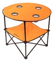 MESA CAMPING KUSHIRO PLEGABLE C/PORTA VASO MCP01 NARANJ