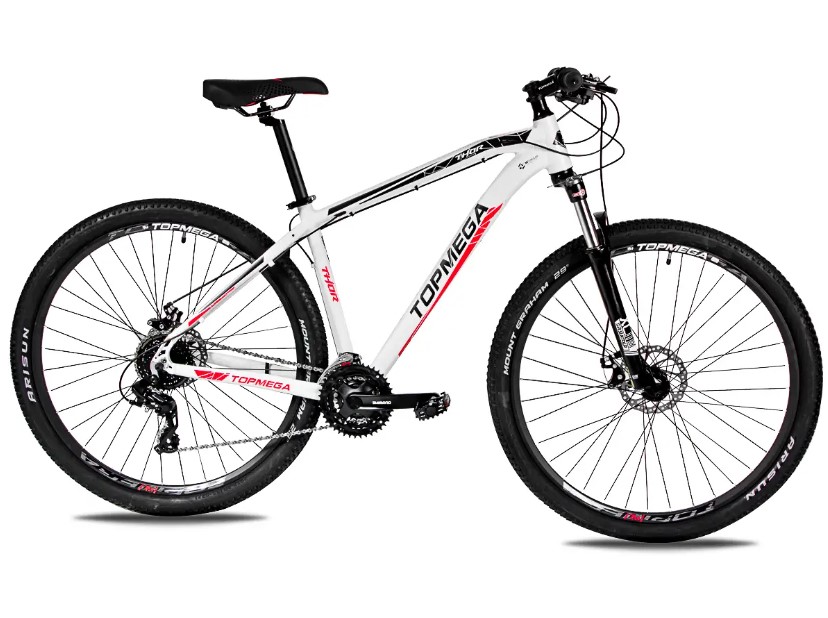 BICICLETA TOPMEGA THOR MTB  R29 24V BLANCO/NEGRO/ROJO L 1006075