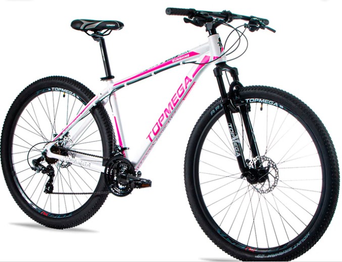 BICICLETA TOP MEGA SUNSHINE MTB R 29 21V M F/DIS BLANCO/ROSA 100606