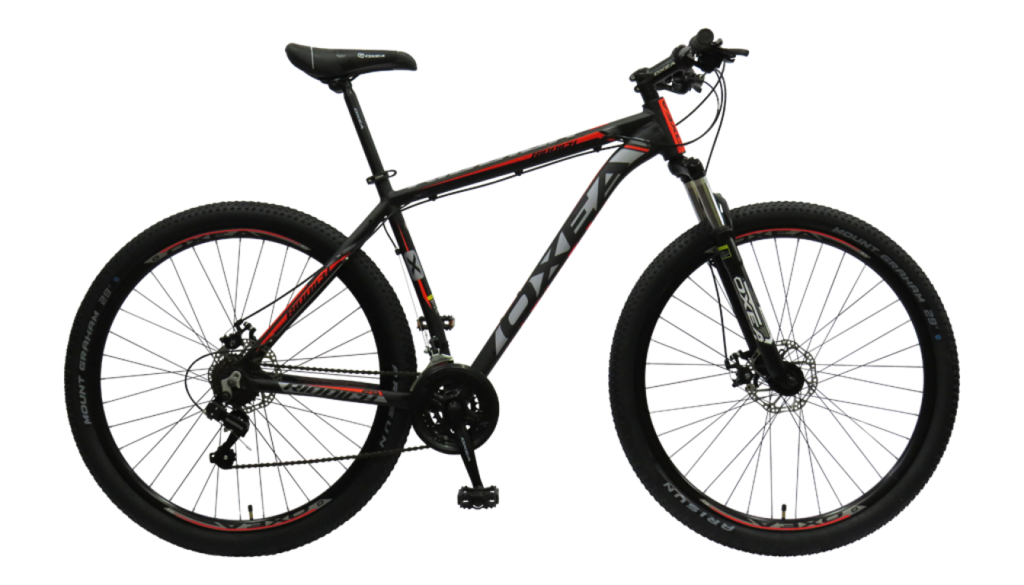 BICICLETA OXEA HUNTER ROD29 GRIS PLOMO ROJA