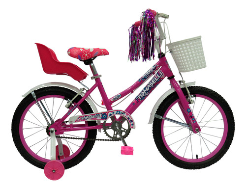 BICICLETA TOMASELLI LADY ROD 16 C/ACCESORIOS LILA