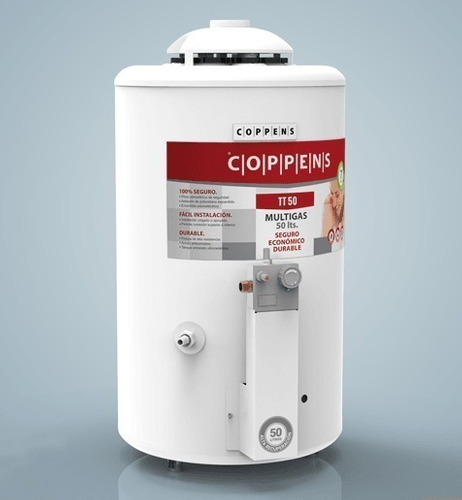 TERMOTANQUE A GAS COPPENS 061-TT-50AR 50L REVERS CON SUP/INF GN ALTA RECUP.