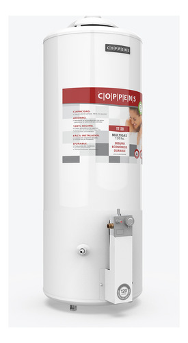 TERMOTANQUE A GAS COPPENS 036-TT-120 120L CON. SUP MULTIGAS REC SIMULTANEA