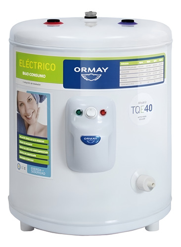 TERMOTANQUE ELECTRICO TQE-40 ORMAY 40 LTS CONEX DUAL