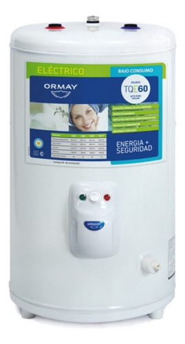 TERMOTANQUE ELECTRICO TQUE-60 ORMAY 60 LTS CONEX DUAL