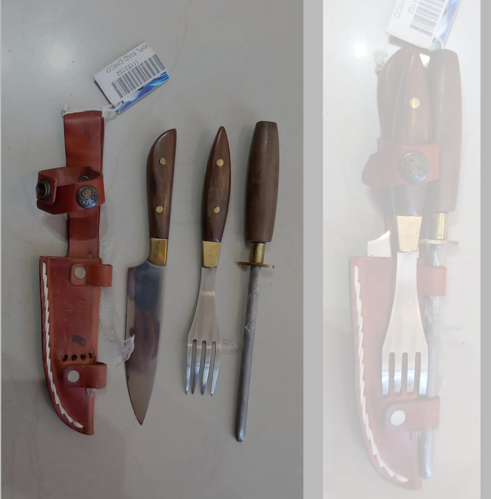 JUEGO ASADO TRIPLE MADERA CHICO COD 111 CABURE