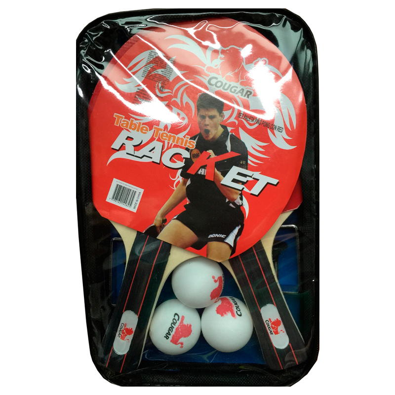 PALETA PING PONG SET ART 9302 2 PAL+3 PEL+ RED