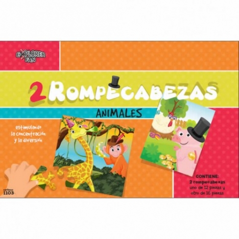 JUEGO DE MESA 2 ROMPECABEZAS ANIMALES 1103