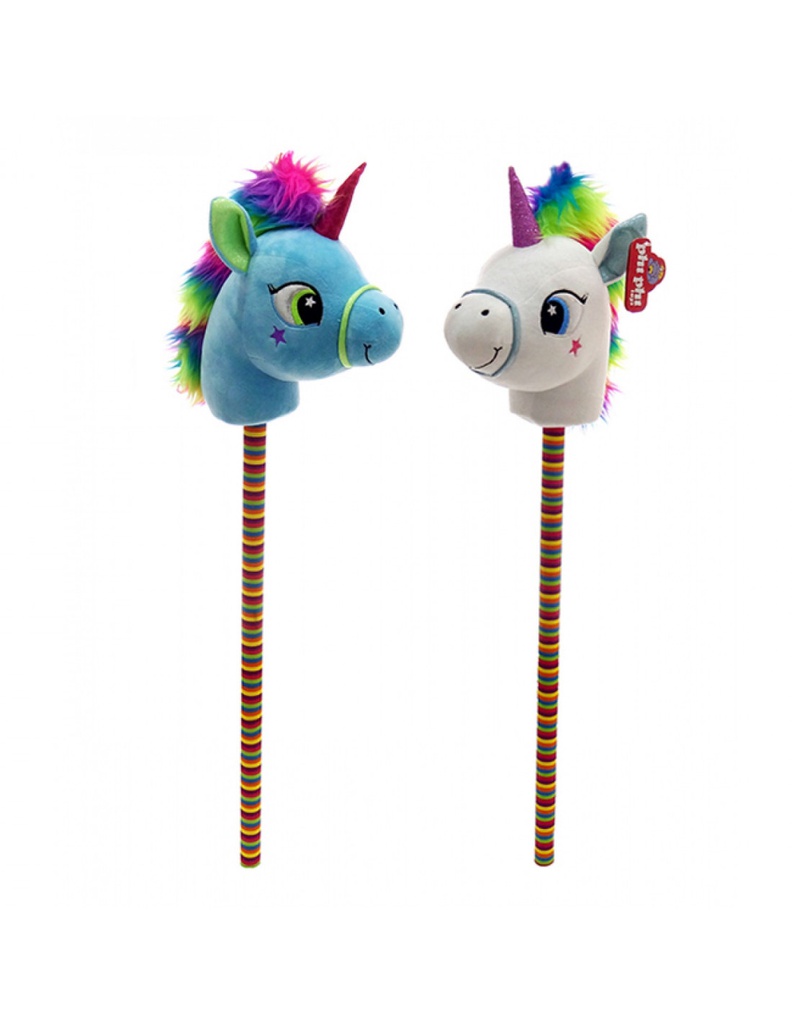 JUGUETE UNICORNIO PELUCHE CON PALO 88 CM MUL 156619
