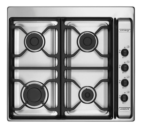 ANAFE LONGVIE A6600XF MULTIGAS 60CM AC. INOX.