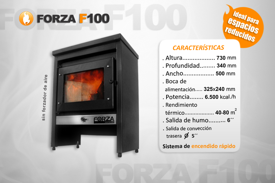 ESTUFA A LEÑA FORZA F 100