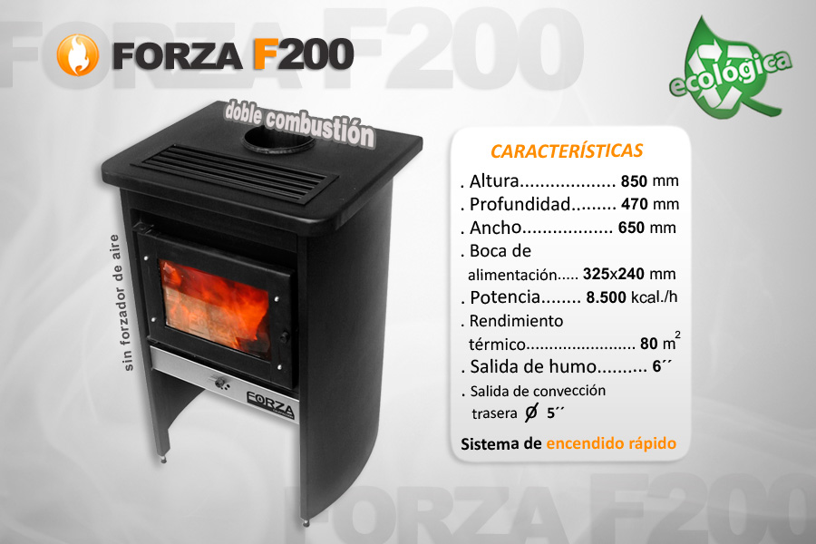ESTUFA A LEÑA FORZA F 200