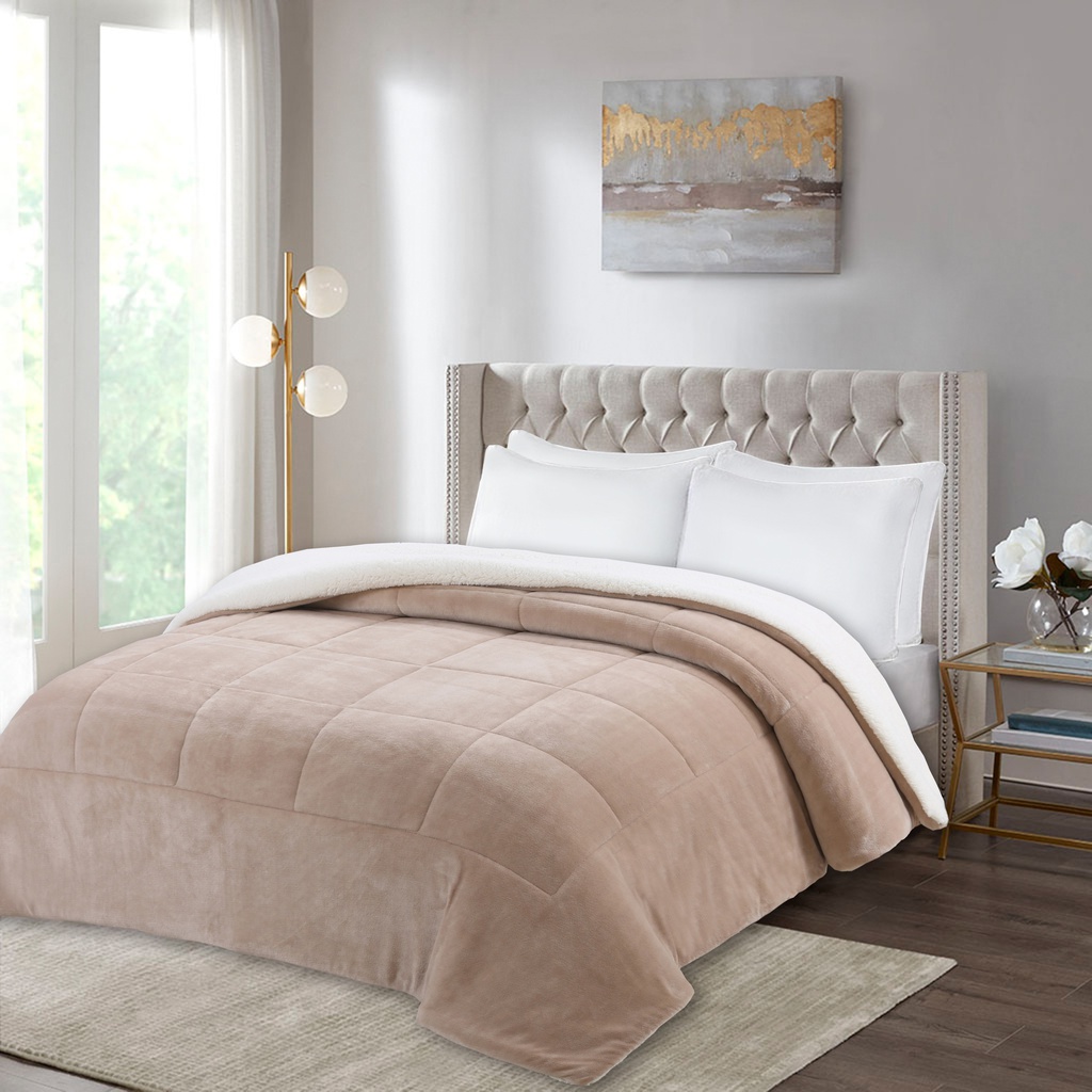 EDREDON FLANNEL LISO 220X240CM BEIGE 86102