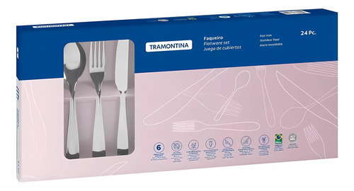 JUEGO DE CUBIERTOS TRAMONTINA 66906/840 LAGUNA 24 PZ.