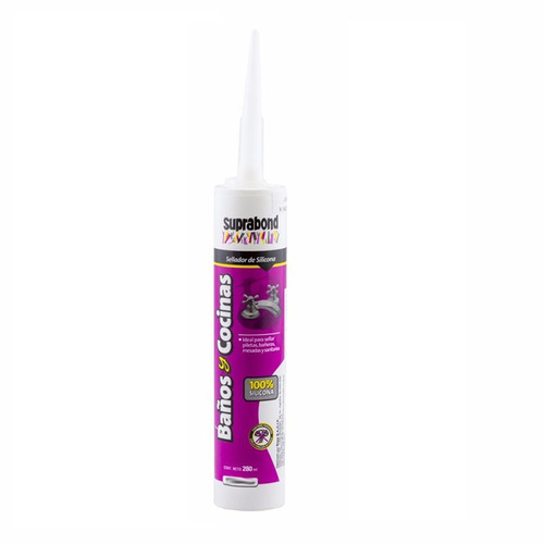 SELLADOR DE SILICONA SUPRABOND BAÑOS Y COCINAS GFX B 280 B BLANCO