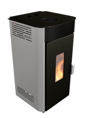 ESTUFA PELLET ECO TRONK -ARGENTUM- Aluminio Microtexturizado