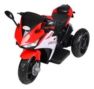 MOTO BIPO 3 RUEDAS MUSICA LUCES 6V MT 300 ROJA