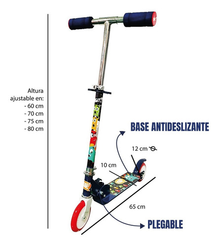 MONOPATIN INFANTIL PLEGABLE 6892 NEGRO YX-S07B