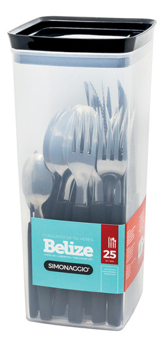 SET 24 CUBIERTOS SIMONAGGIO CPPA-98/25 MANGO NEGRO
