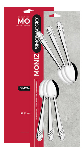 SET X6 CUCHARITAS SIMONAGGIO 1701/6 P/TE ACERO INOXIDABLE