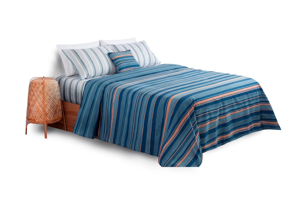 SABANA TRISET ALCOYANA STRIPIN AZUL 2-1/2 PLAZAS 413321