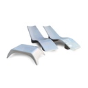 JUEGO 2 REPOSERAS Y MESITA FIBRA BLANCA