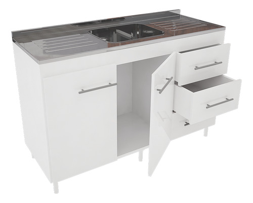 BAJO MESADA ORLANDI C.O. 1,20 C/ESTANTE BLANCO COD 3028