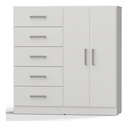 CHIFONIER ORLANDI 1,20 C/MET. 5CAJ/2PTAS BLANCO 3402