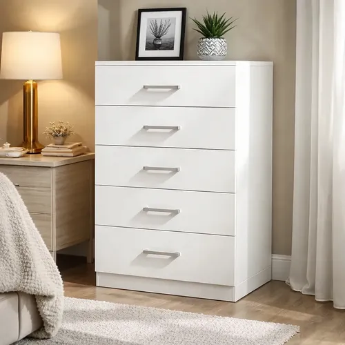 CHIFONIER ORLANDI 0,60 C/MET 5CAJ BLANCO COD 3422