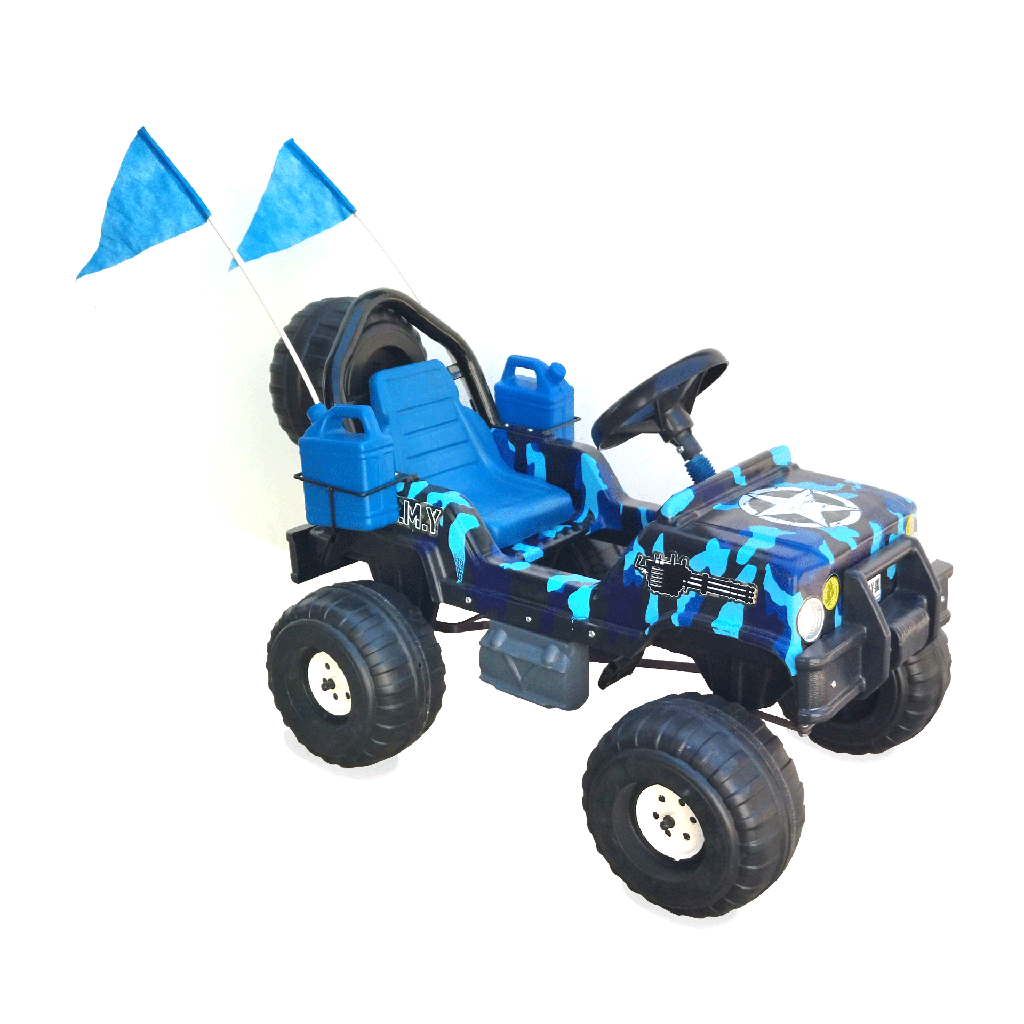 CUATRICICLO A PEDAL FREELANDER JEEP 4X4 CARROZADO C/BUTACA 103 AZUL