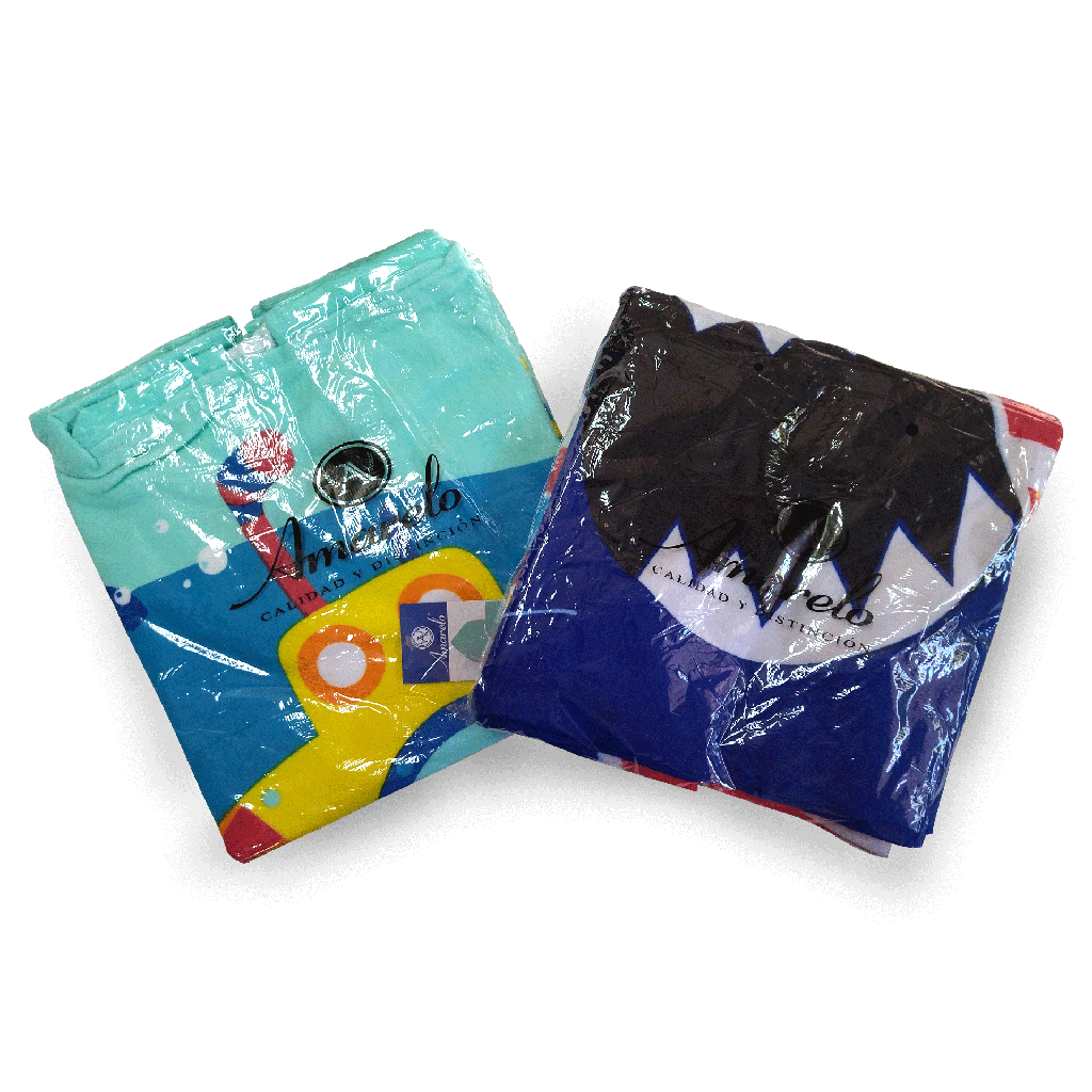 PONCHO TOALLA ESTAMPADO MICRO 0,60 x 1,2 MTS NIÑO 9303