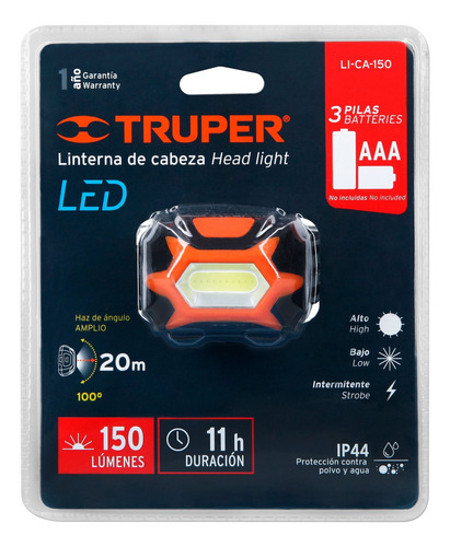 LINTERNA PARA CABEZA TRUPER LI-CA-150 11751