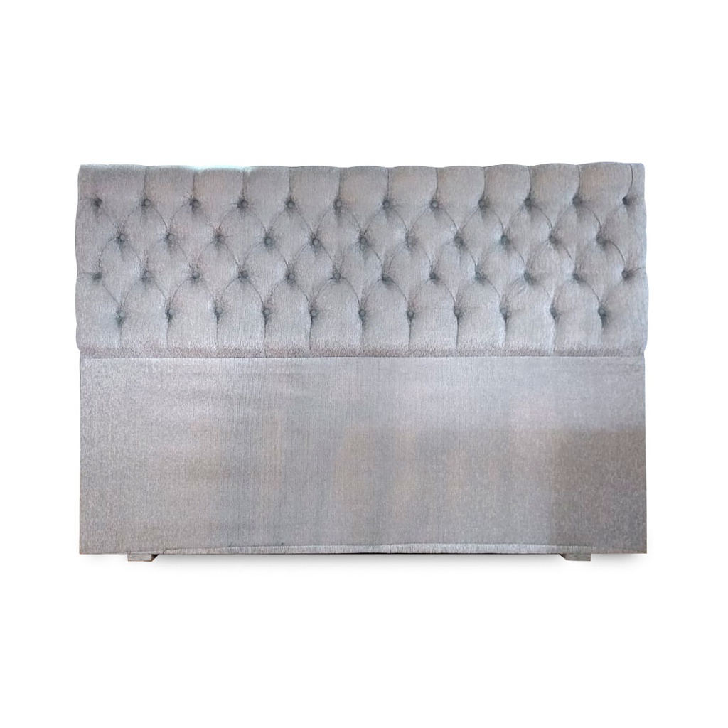 RESPALDO P/SOMMIER MADERO CAPITONE COMUN DUE PLATA CHIENILLE 1,80 MTS