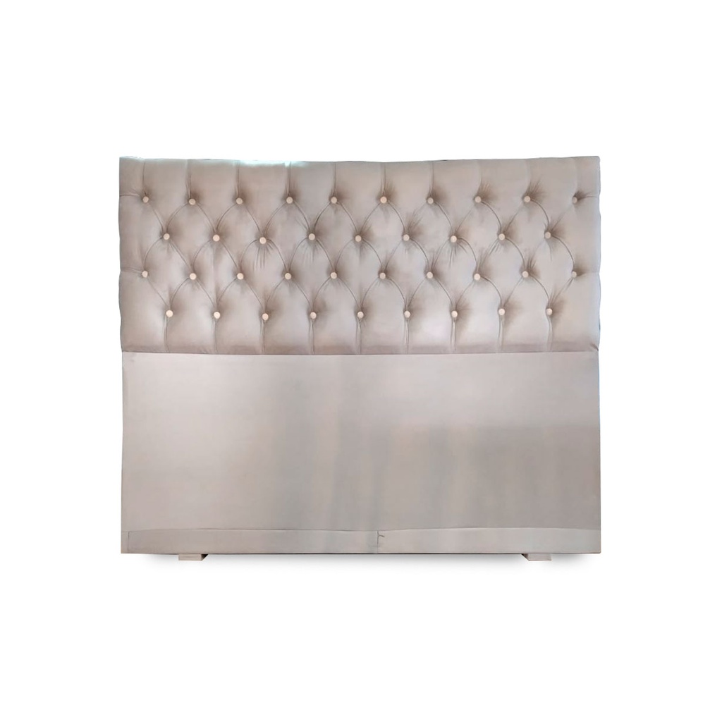 RESPALDO P/SOMMIER MADERO CAPITONE COMUN SMART BEIGE PANA 1,50 MTS