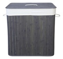 CESTO DOBLE PLEGABLE BAMBU VONNE ORG117 RECTANGULAR GRIS