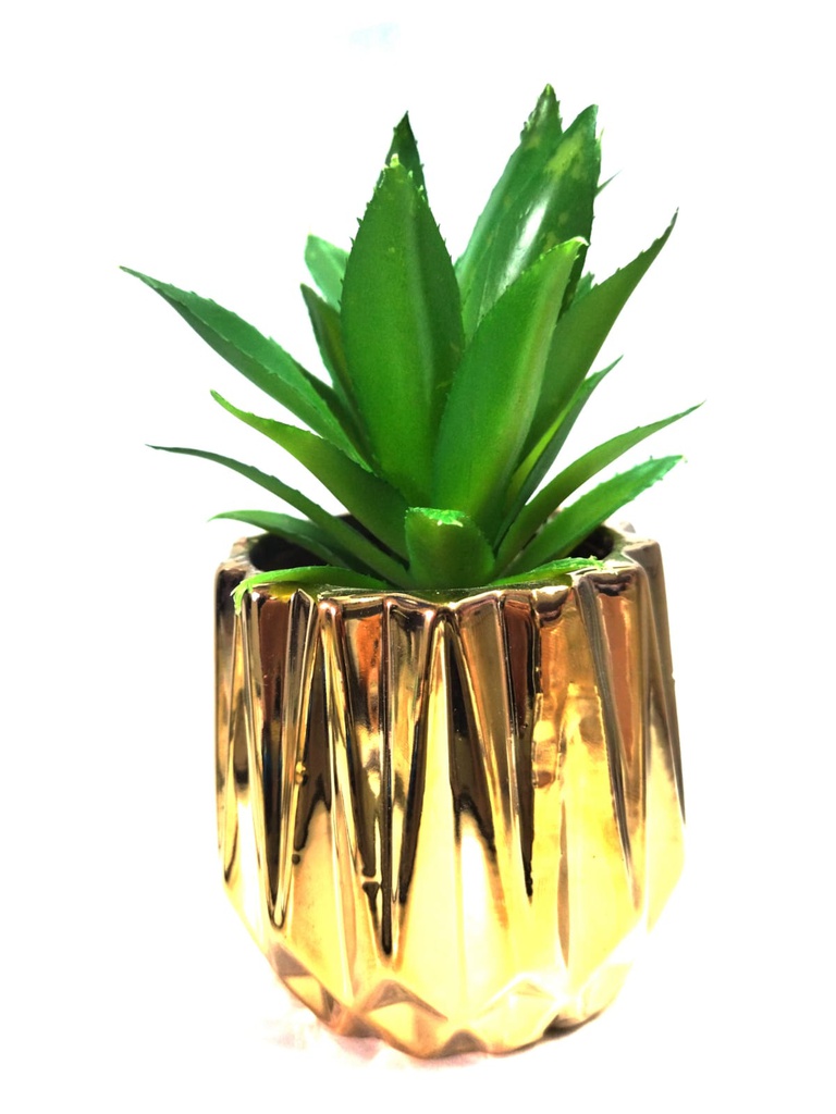 CACTUS MACETA DORADA