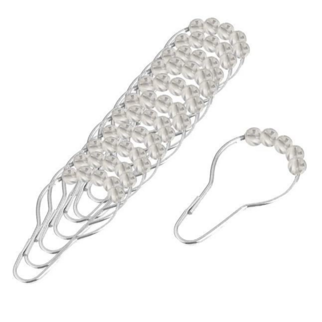 GANCHOS CORTINA BAÑO METAL