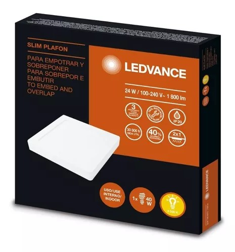 PANEL LEDVANCE EXT/EMB SLIM CUADRADO 24W FRIA 4221