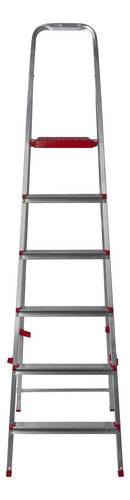 ESCALERA LUSQTOFF DOMESTICA DE ALUMINIO 6 GRADO ESL191-76