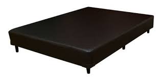 SOMMIER MADERO 1,40X1,90MTS ECO CUERO NEGRO