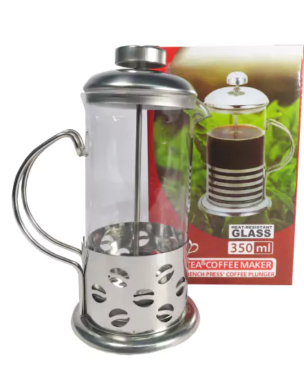 CAFETERA DE VIDRIO C/EMBOLO METAL 600CC 2740