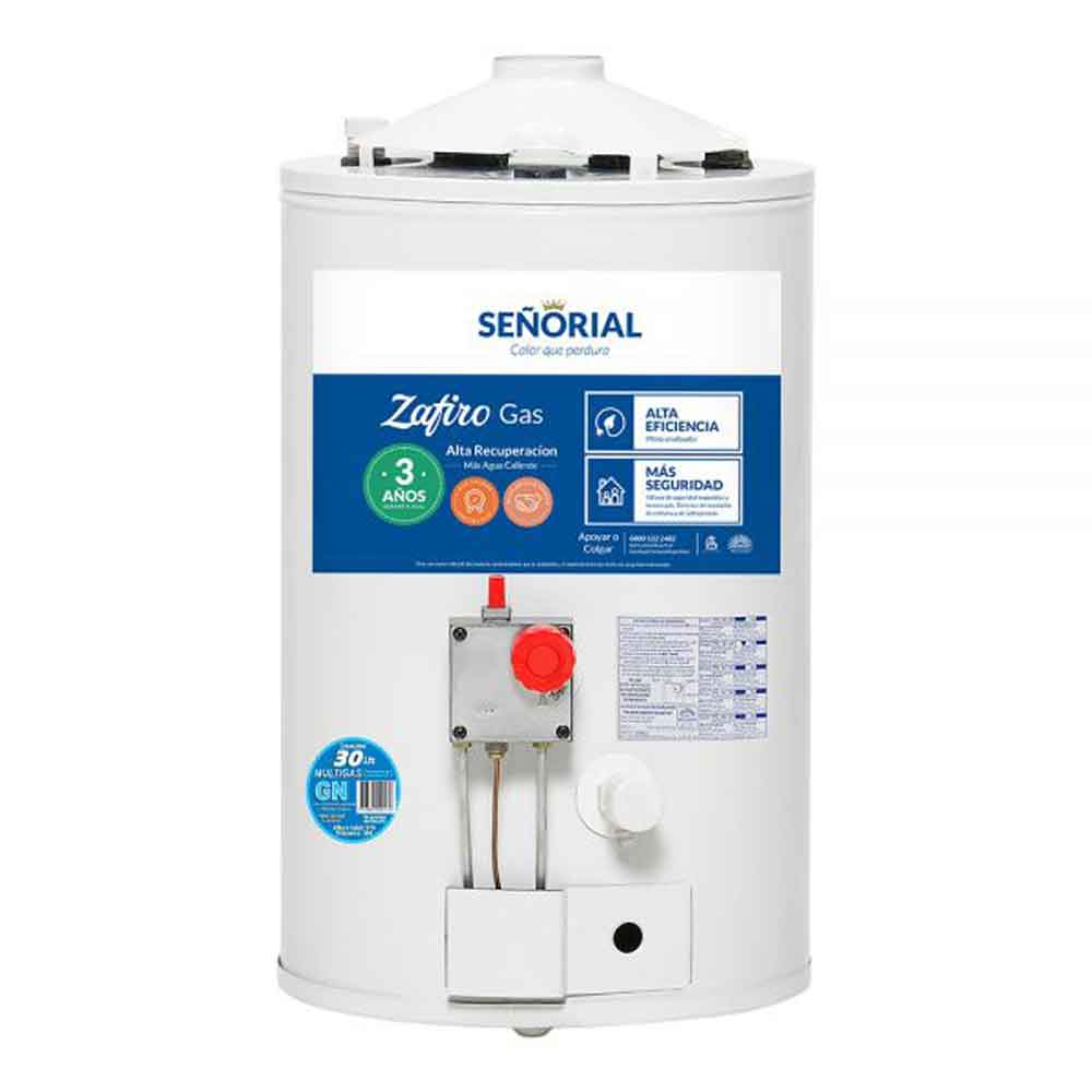 TERMOTANQUE MULTIGAS SEÑORIAL TSZPI-30 ZAFIRO 30 LTS