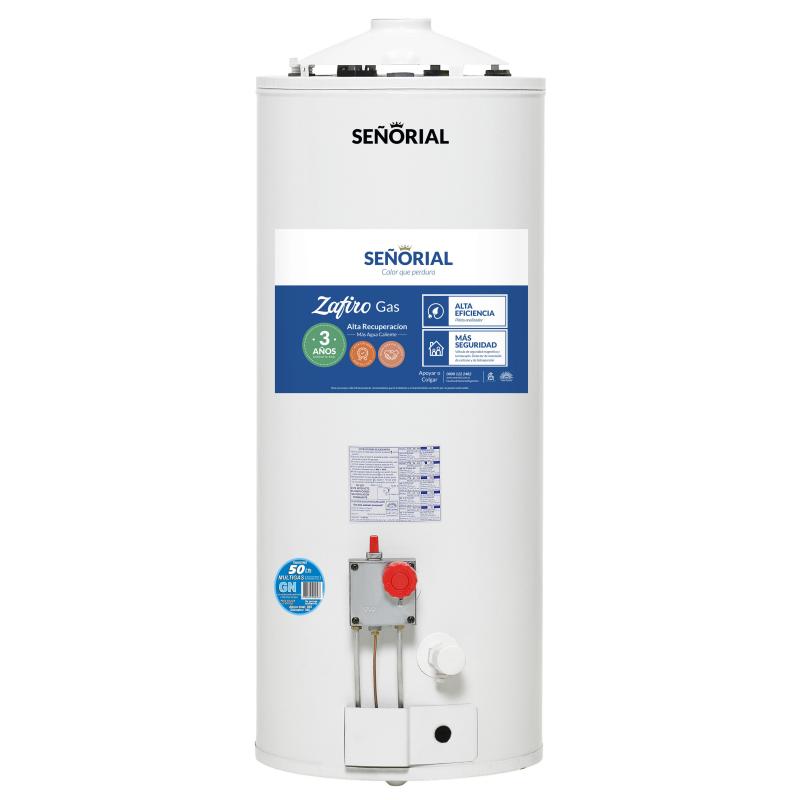 TERMOTANQUE MULTIGAS SEÑORIAL TSZP-50 ZAFIRO 50LTS BLANCO