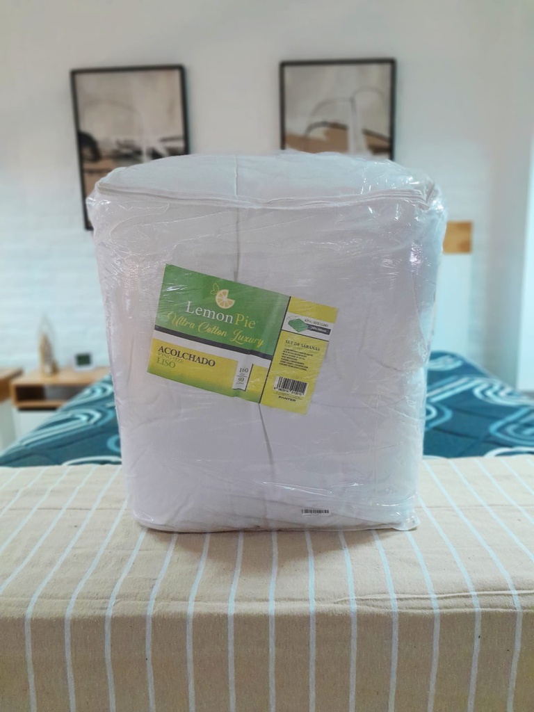 ACOLCHADO LEMON PIE COTTON KING LISO BLANCO