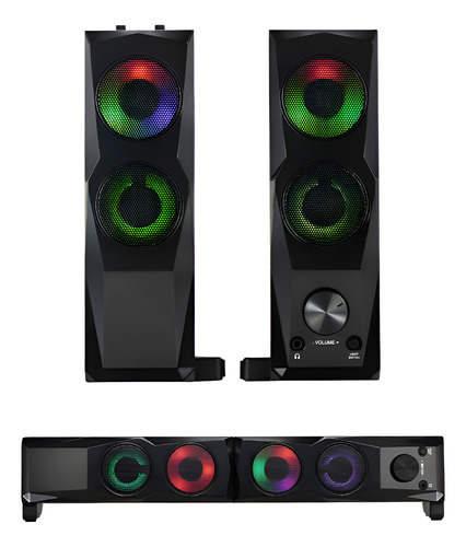 PARLANTE GADNIC GAMER038 LUZ RGB 2 EN 1
