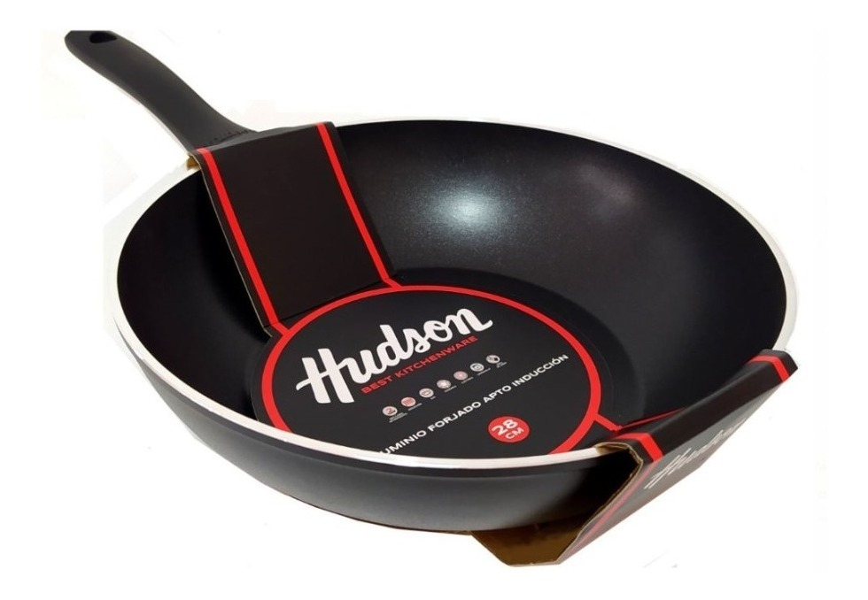 WOK DE ALUMINIO HUDSON TBK14 SIN TAPA