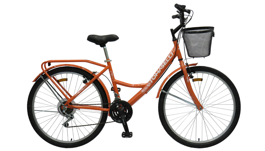 BICICLETA TOMASELLI LADY FULL 21 VEL ROD 26 NARANJA